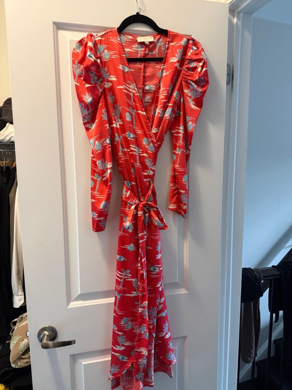 Never Fully Dressed Red Floral Wrap Maxi Dress